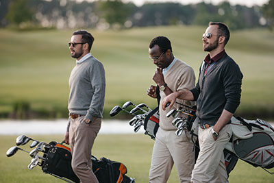 Golfers on a green